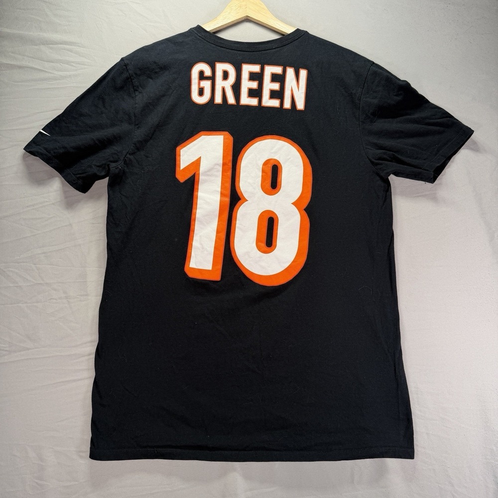 Nike Cincinnati Bengals Shirt Mens Large A.J. Green Athletic Cut Jersey Style